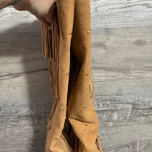 Vince Camuto Panaryaz Knee High Fringe Boots 7M - Picture 11 of 16